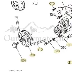 <h3><span style="font-size: 13px;">Dynamoreim Aixam for radiator montert p&aring; venstre side</span></h3>
Kubota Z482-E4B og Z402 motor