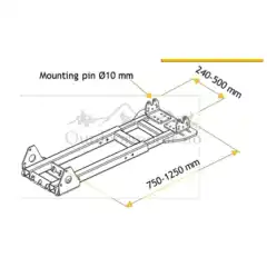 Rammy justerbar 2-r&oslash;rs ramme. midt montert inkludert skruer