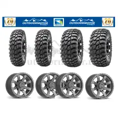 Hjulpakke til Polaris 4X4 27" x 14" Ura felg med nye Obor Terrarex dekk 27/9-14 og 27/11-14