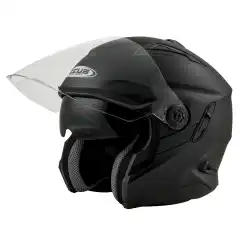 Zeus Jet 613E - Matt Sort, XL/62 Ny halvhjelm m/solvisir