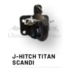 DRAGKROK J-TYPE SORT TIL TITAN 4 BOLT