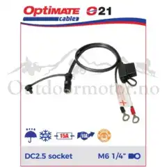 Batterikabel til DC2,5 hurtigkontakt. DC2,5. Til f.eks: Varmekl&aelig;r og varmevisir