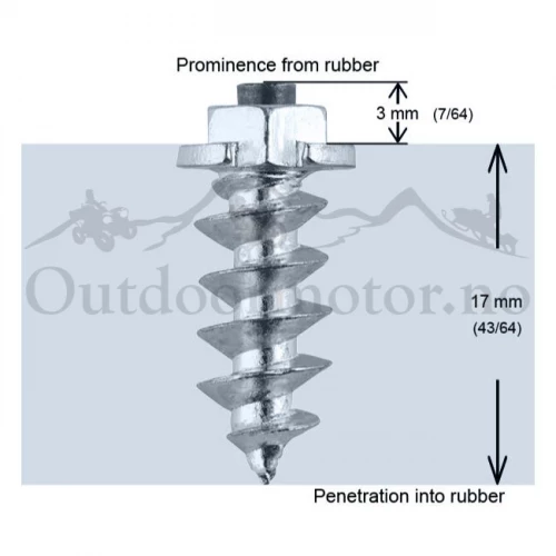 iGrip SS18 Skrupigg 20mm/3mm - 150 stk Skrupigg til ATV, Snøscooter, Traktor++