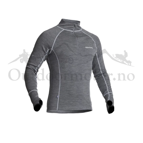 Halvarssons Tröja Wool Polo Grå