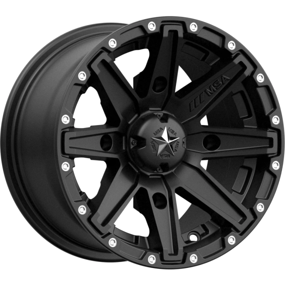 MSA M33 Clutch 15x7 - 4/156, +10mm ATV/UTV Felg - Svart/Maskinert M33-05756