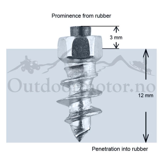 iGrip ST15 Skrupigg 15mm/3mm - 150 stk Skrupigg til lette kjøretøy som ATV/MC