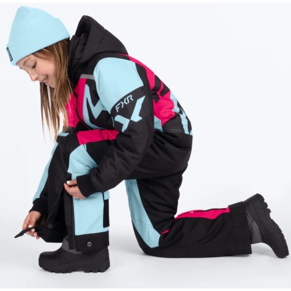 FXR YOUTH MONOSUIT-MAUI BLUE/RAZZ