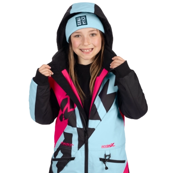 FXR YOUTH MONOSUIT-MAUI BLUE/RAZZ