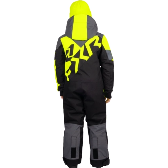 FXR YOUTH MONOSUIT-BLACK/HIVIS